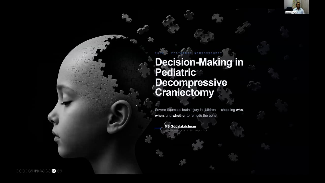 ISPN Webinar 7/26 – Neurotrauma – Decision Making in Pediatric Decompressive Craniectomy