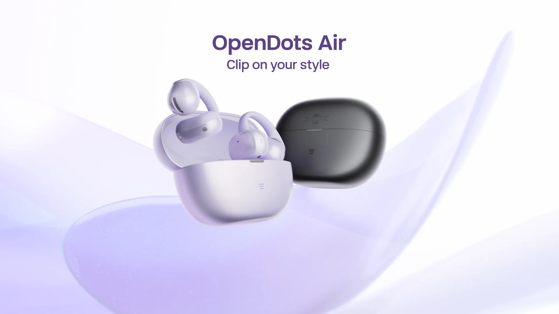 Shokz OpenDots Air Open-Ear Clip-On Earbuds - Daybreak Purple