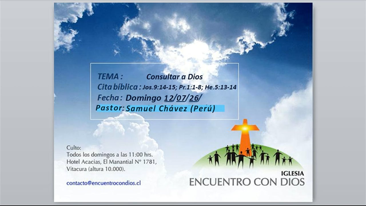 Consultar a Dios. Pastor Samuel Chávez (Perú).