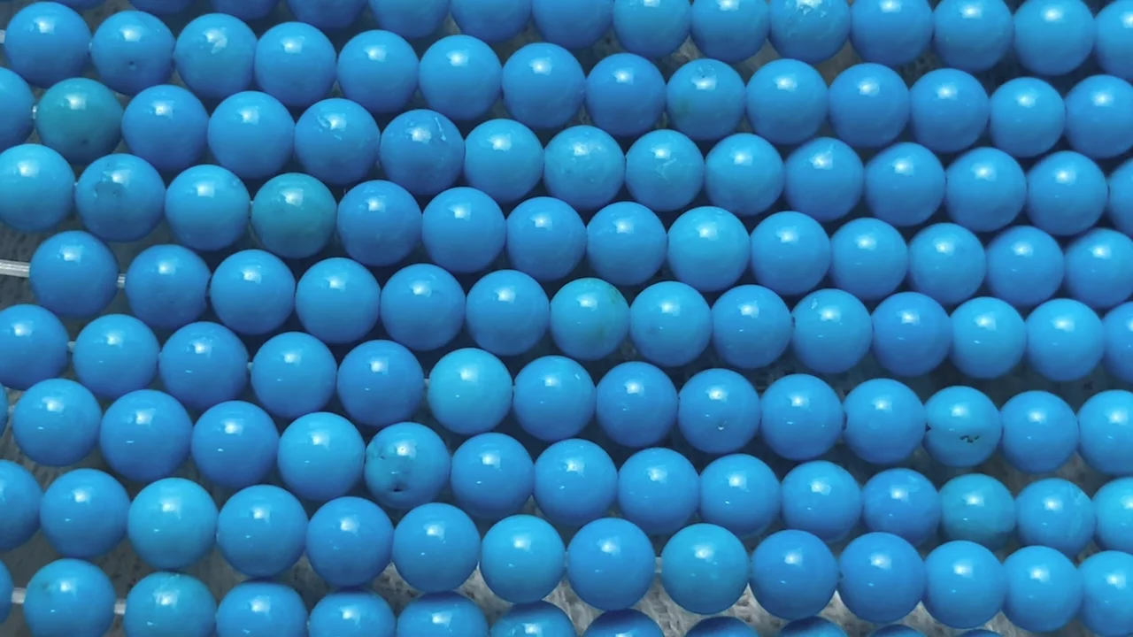 マグネサイトターコイズ ラウンド3mm ブルーカラー ｜天然石ビーズの卸