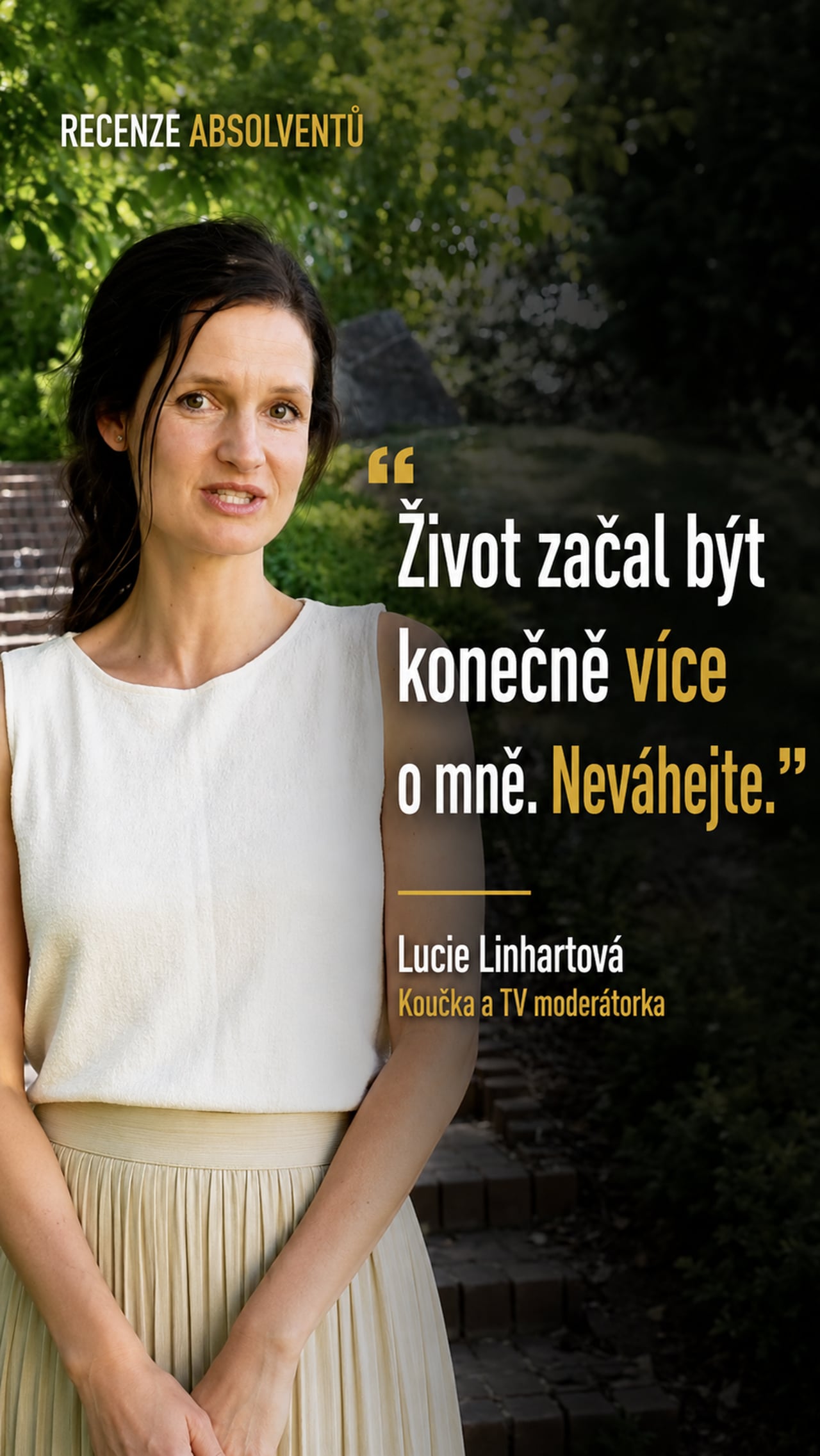 Lucie Linhartová mluví o svém koučovacím výcviku — videoreference