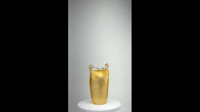  Coruja Transparente com Ouro de Murano