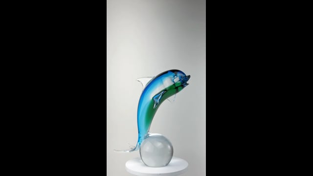 Golfinho Azul e Verde Murano