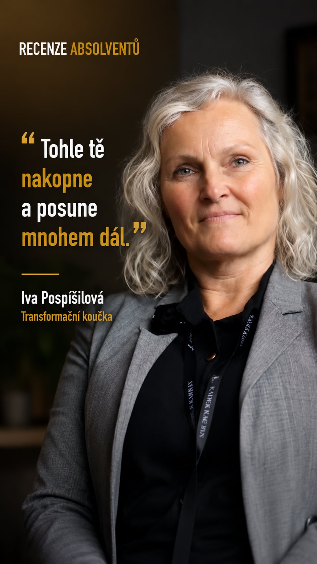 Iva Pospíšilová mluví o svém koučovacím výcviku — videoreference