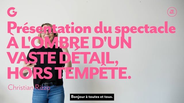 Teaser en Langue des Signes Françaises de "à l'ombre d'un vaste détail, hors tempête." de Christian Rizzo