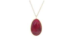 16.00 Carat Ruby Necklace in 18kt Gold Over Sterling
