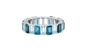 6.80 ct. t.w. London and Sky Blue Topaz Eternity Band in Sterling Silver