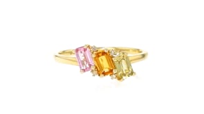 .80 ct. t.w. Multicolored Sapphire Ring with Diamonds in 14kt Yellow Gold