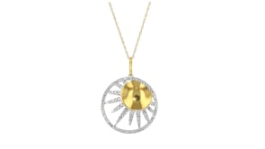 .33 ct. t.w. Diamond Sun Medallion Pendant Necklace in 18kt Gold Over Sterling
