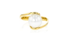 9-9.5mm Cultured South Sea Pearl Ring in 14kt Yellow Gold