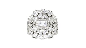 Italian 4.70 ct. t.w. CZ Floral Ring in Sterling Silver
