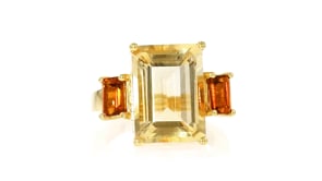 12.00 ct. t.w. Citrine Ring in 18kt Gold Over Sterling