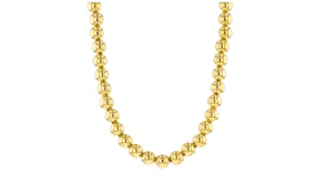Italian 8mm 18kt Gold Over Sterling Bead Necklace