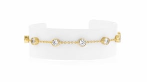 2.00 ct. t.w. Bezel-Set CZ Station Bracelet in 18kt Gold Over Sterling