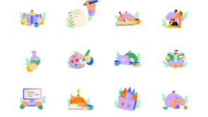 Back to School Flat Stickers Bundle, an Education Illustration by Brickclay (Thumbnail 14 of 14)