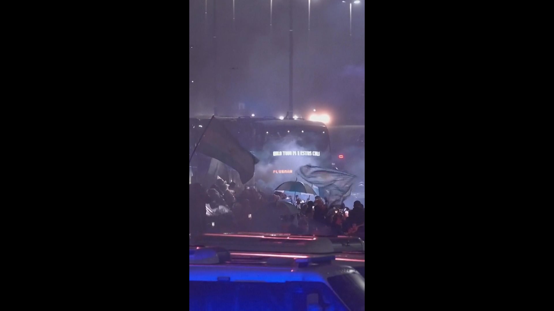 Argentina fans brave cold, rain to welcome national team