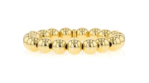 Italian 10mm 14kt Yellow Gold-Plated Bead Stretch Bracelet