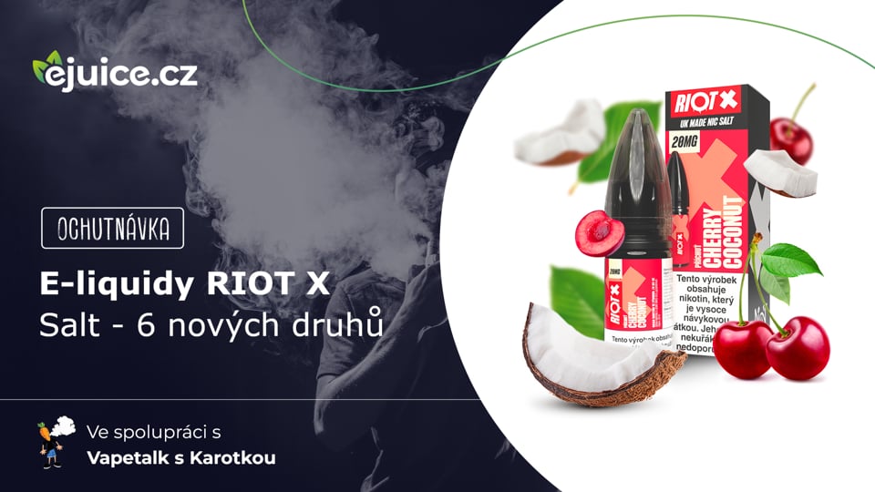 E-liquidy RIOT X Salt 6 nových druhů - ochutnávka (CZ)