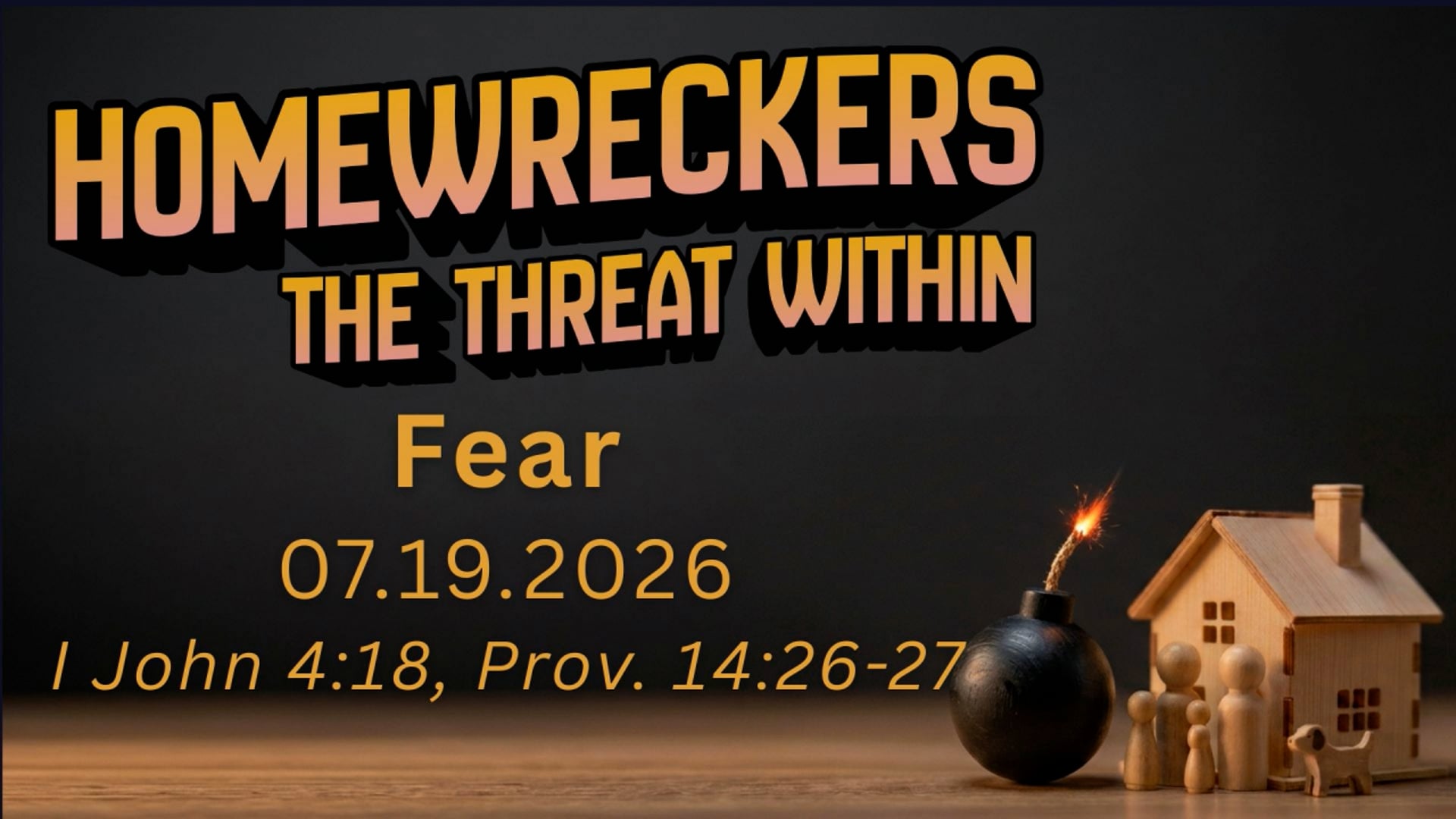 "Fear"  I John 4:18, Proverbs 14:26-27   07.19.2026