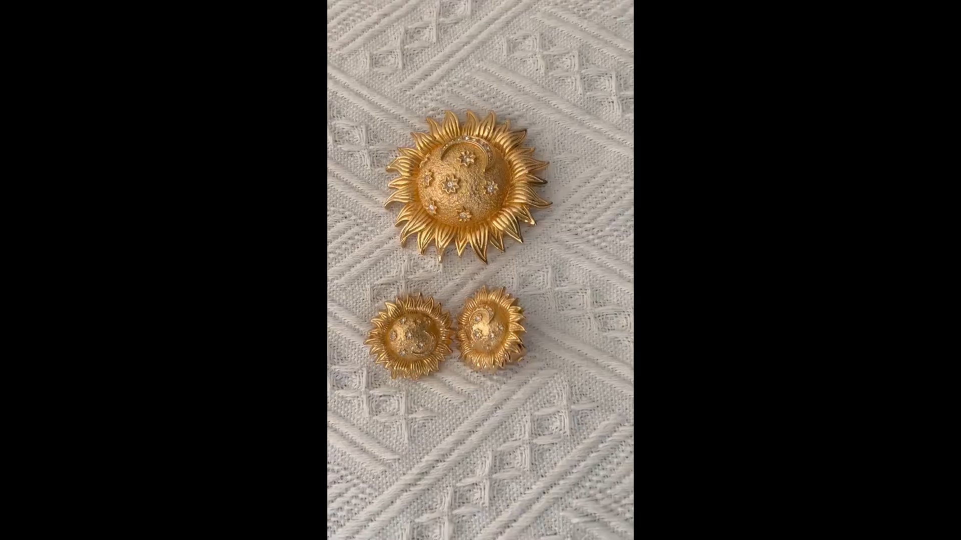 Christian Dior Vintage Rare Gold Large Sun Crescent Moon Stars