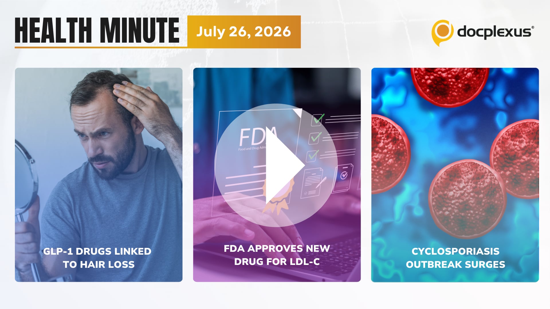 Breaking: GLP-1 RAs & Hair Loss, New LDL-C Drug & Cyclosporiasis Outbreak