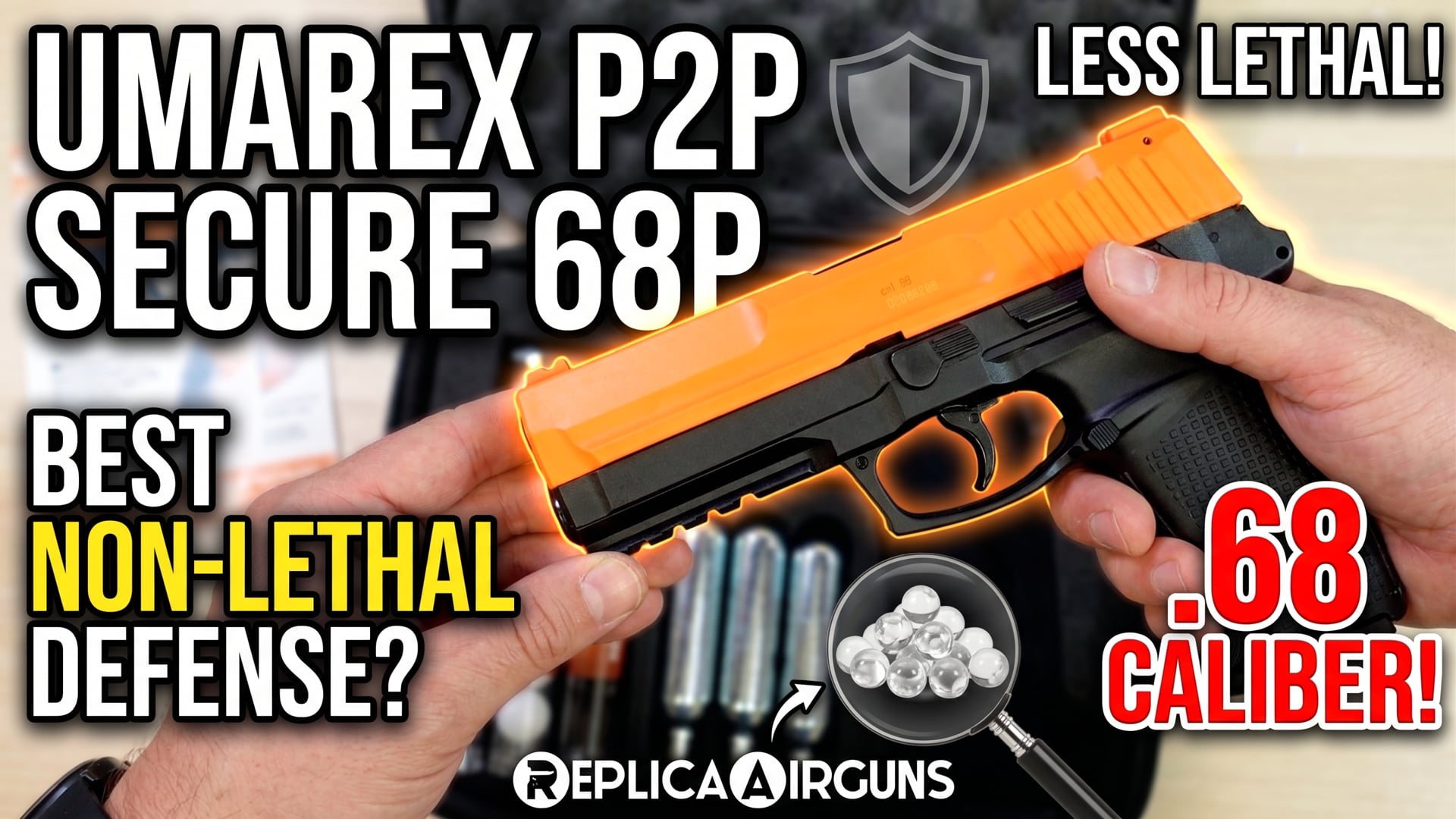 Umarex P2P Secure 68P Less Lethal .68 Cal Impact Pistol Table Top Review