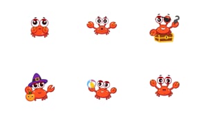Crab Flat Vector Icons Bundle, an Emoji Icon by Brickclay (Thumbnail 12 of 12)