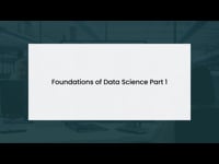 Foundations of Data Science: Part 01