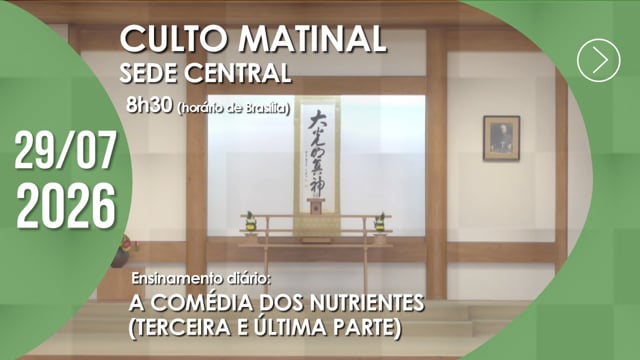Capa do vídeo do “Culto Matinal | Sede Central - 29/07/2026”.