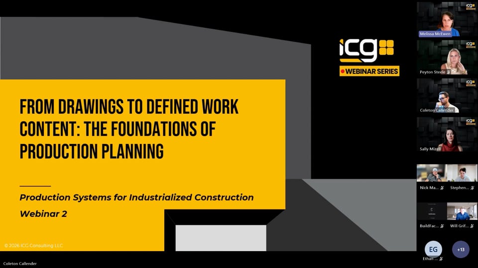 WEBINAR #2: PRODUCTION SYSTEMS FOR INDUSTRIALIZED CONSTRUCTION
