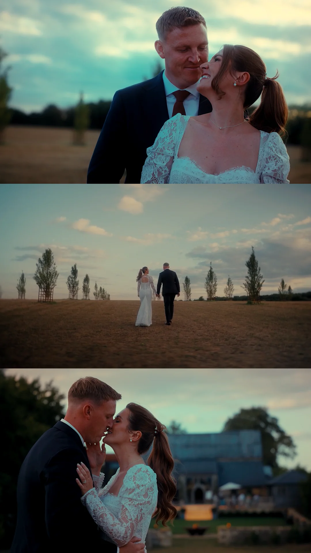 Faye & Niall wedding film still, Cripps Barn