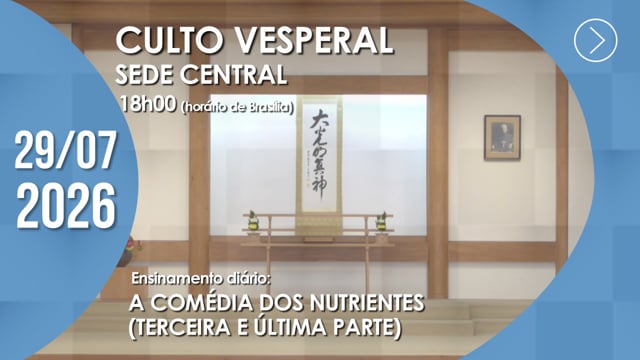 Capa do vídeo do “Culto Vesperal | Sede Central - 29/07/2026”.