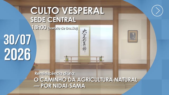 Capa do vídeo do “Culto Vesperal | Sede Central - 30/07/2026”.