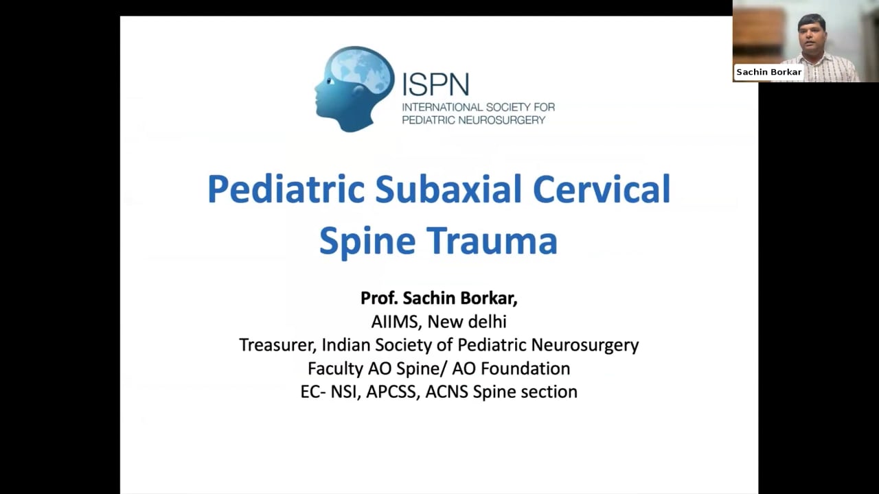 ISPN Webinar 7/26 – Neurotrauma – Pediatric Subaxial Cervical Spine Trauma
