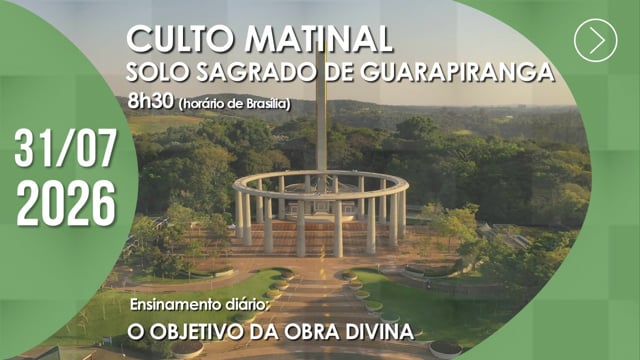 Capa do vídeo do “Culto Matinal | Solo Sagrado de Guarapiranga - 31/07/2026”.