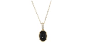 Onyx Pendant Necklace with Lab-Grown Diamonds in 10kt Yellow Gold