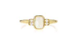 Opal Ring with Lab-Grown Diamonds in 10kt Yellow Gold