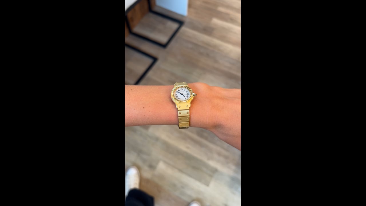 Cartier Santos Octagon Watch Automatic 18k Yellow Gold – Filigree