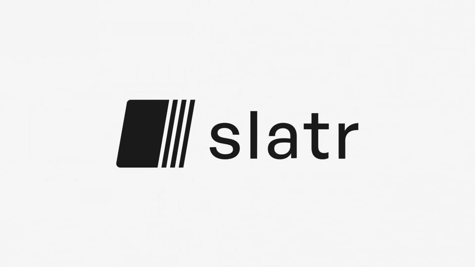 Animation du logo Slatr, lockup final
