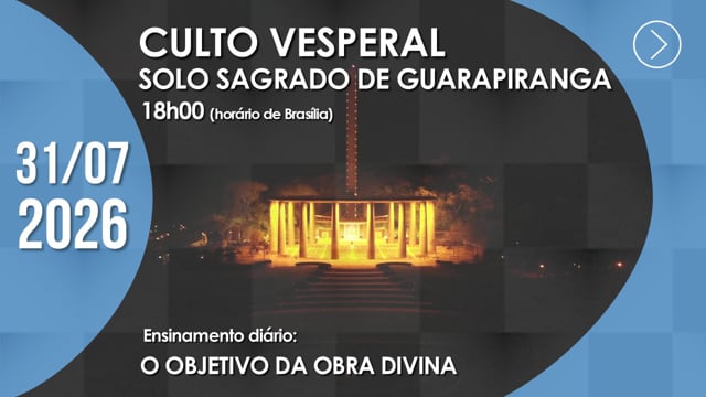 Capa do vídeo do “Culto Vesperal | Solo Sagrado de Guarapiranga - 31/07/2026”.