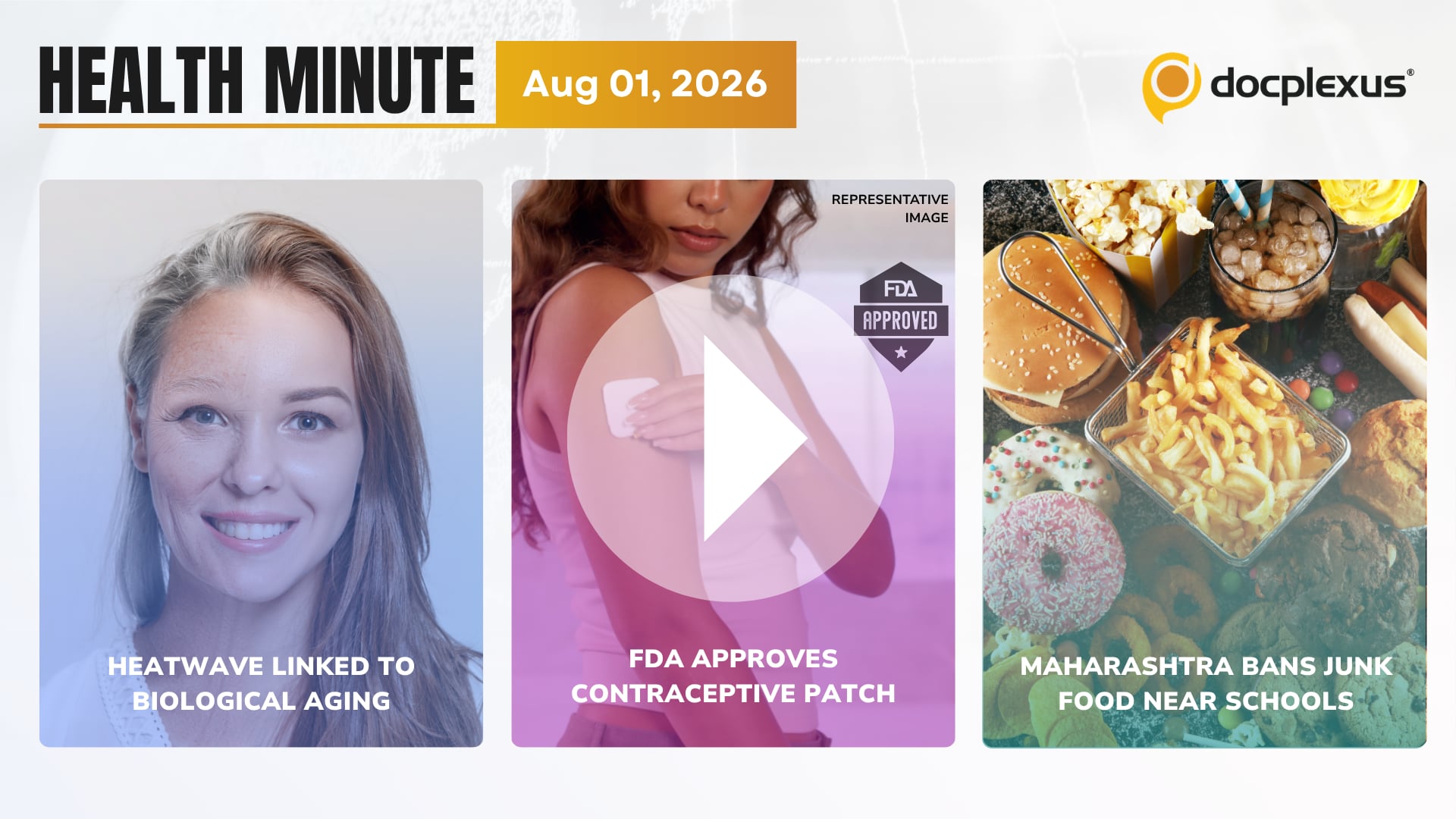 Breaking: Heatwave & Aging, Contraceptive Patch, Junk Food Ban