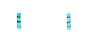 Turquoise Hoop Earrings in 14kt Yellow Gold