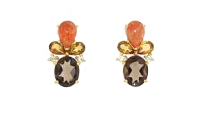 Sunstone and 2.50 ct. t.w. Multi-Gemstone Earrings in 18kt Gold Over Sterling