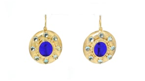 Italian Tagliamonte Blue Venetian Glass Drop Earrings with 1.60 ct. t.w. Sky Blue Topaz in 18kt Gold Over Sterling