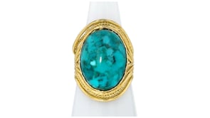 Turquoise Ring in 18kt Gold Over Sterling