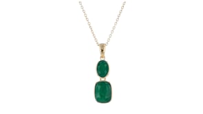 2.40 ct. t.w. Emerald Pendant Necklace in 18kt Gold Over Sterling