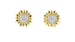 .50 ct. t.w. Lab-Grown Diamond Sunflower Earrings in 18kt Gold Over Sterling