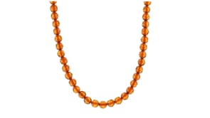 Amber Bead Necklace with 18kt Gold Over Sterling