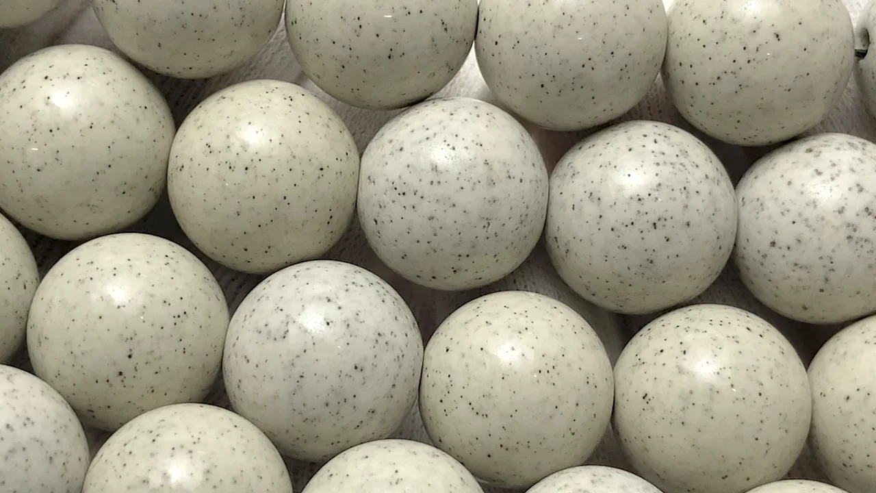 ◇天然記念物◇台湾産高純度北投石 ラウンド16mm 1連｜天然石ビーズの