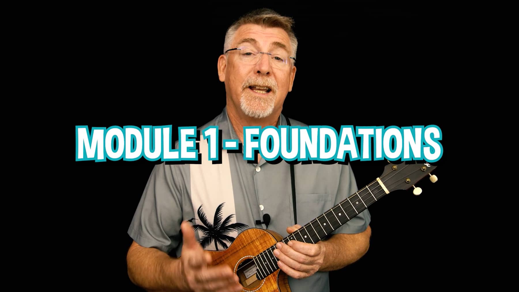 Screenshot from the Foundations lessons with Stu and a ukulele